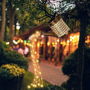 Luminária Retrô Jardim Encantado Com Painel Solar Recarregável + Luz de Fada 36 Leads