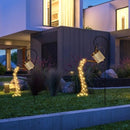 Luminária Retrô Jardim Encantado Com Painel Solar Recarregável + Luz de Fada 36 Leads