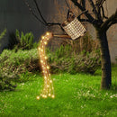 Luminária Retrô Jardim Encantado Com Painel Solar Recarregável + Luz de Fada 36 Leads